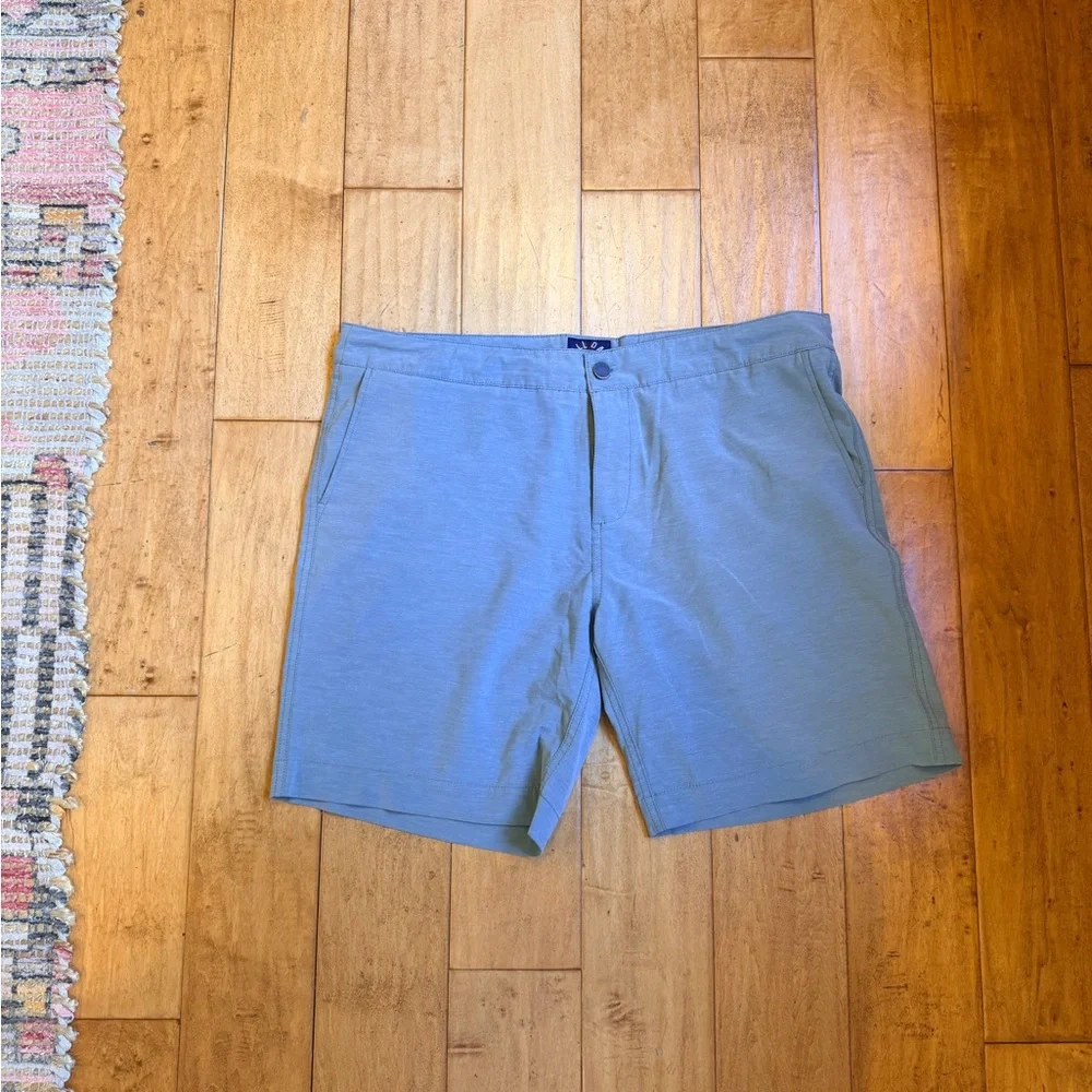 Faherty Light Blue Flat Front Shorts